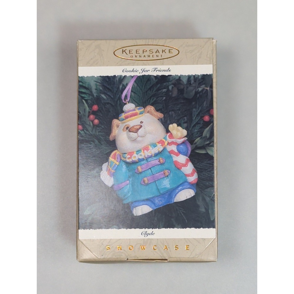 Hallmark Keepsake Cookie Jar Friends Clyde Dog Ornament Blue 1996 QK1161
